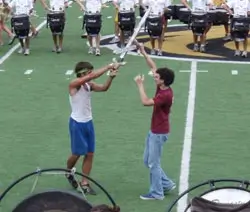 Kenan Jabr fights Spartacus during a run-through.