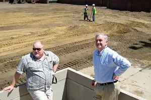Mike Pease (L) with DCI Executive Director Dan Acheson