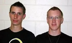 Nicholas Dygert (R) with fellow band member Paul Coltonmenter.