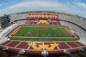 Sun and blue skies greeted fans at the very first DCI event at TCF Bank Stadium.